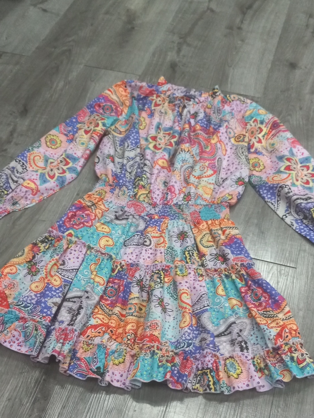 Chic Me Multicolor Paisley Tiered Dress